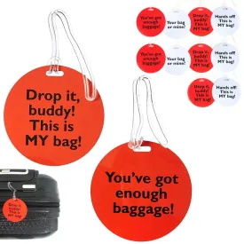 12 Luggage Tags Set Suitcase Label Name Address ID Card Bag Baggage Fun Travel