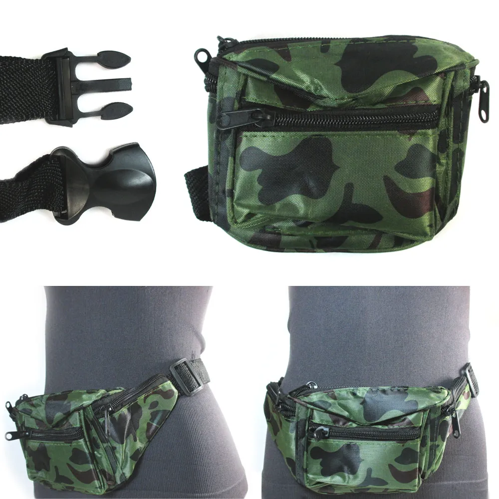 3 CAMOUFLAGE Waist Fanny Pack Belt Bag Pouch Travel Sport Hip Men Women Bum Bag