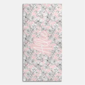 Allie Floral Personalized Beach Towel