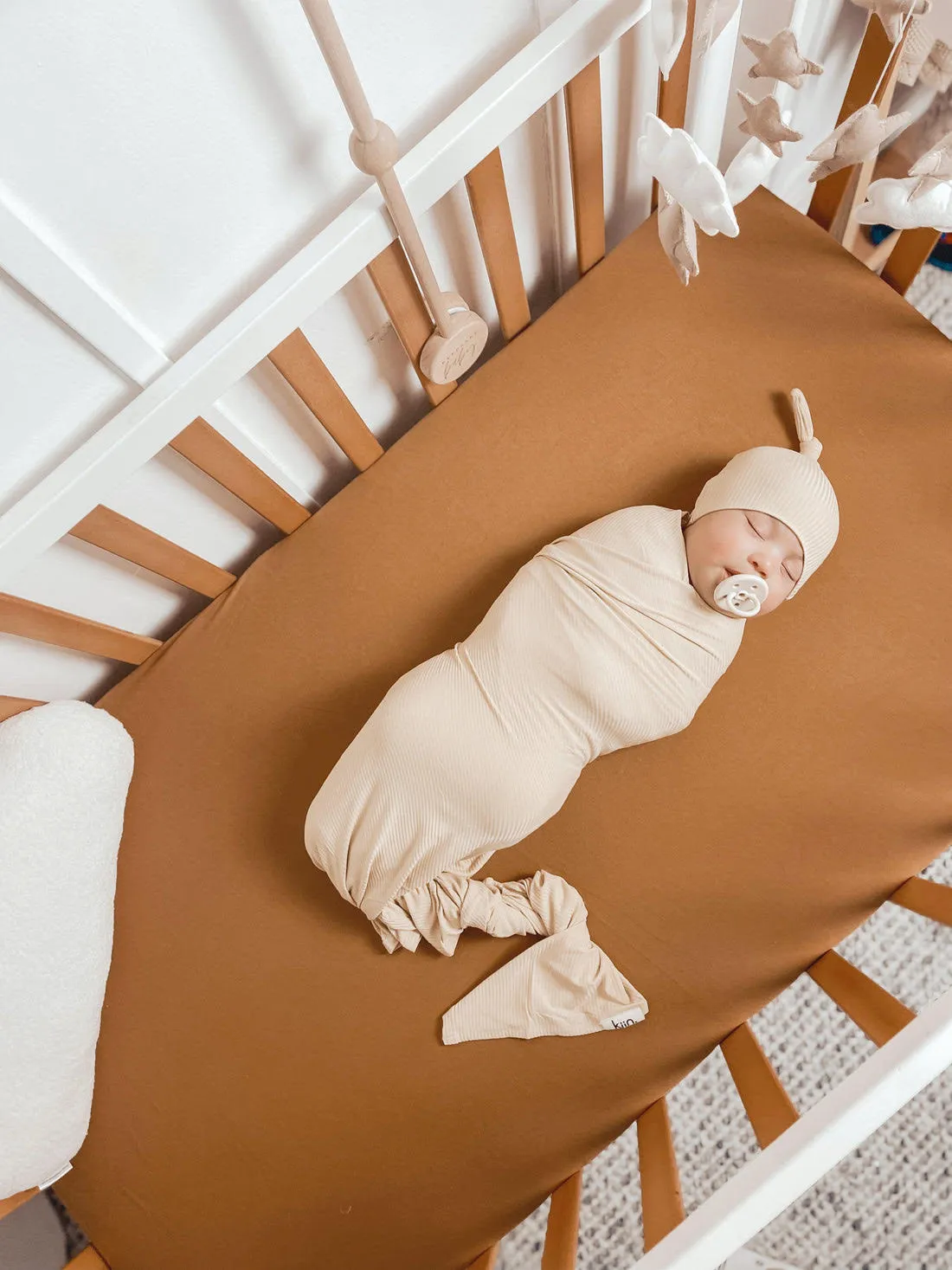 Bamboo Stretch Swaddle - Sage (plus accessories)
