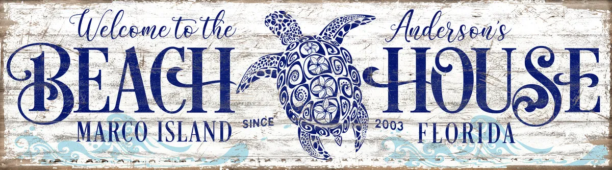 Beach House Decor - Sea Turtle Sign