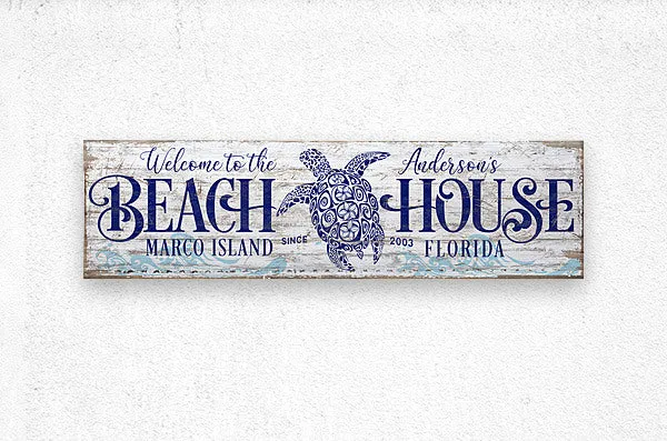 Beach House Decor - Sea Turtle Sign