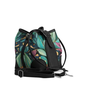 Black Bucket Bags Leaf