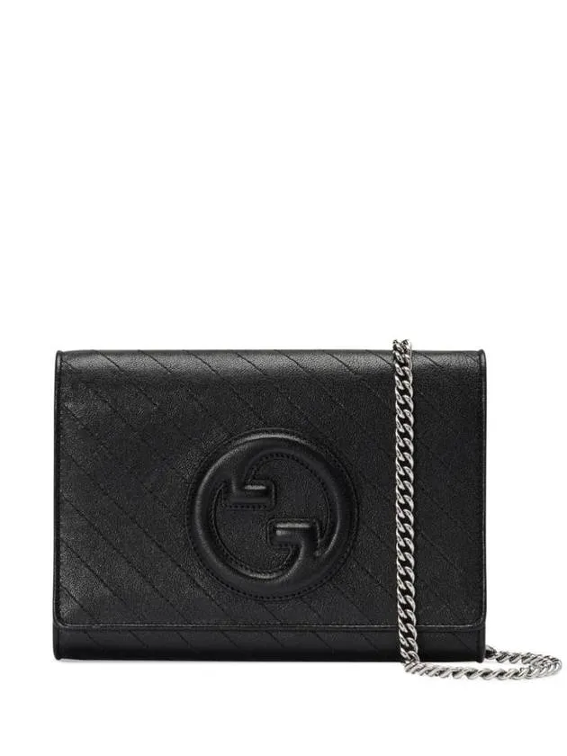 Blondie Interlocking G Leather Chain Medium Wallet Black