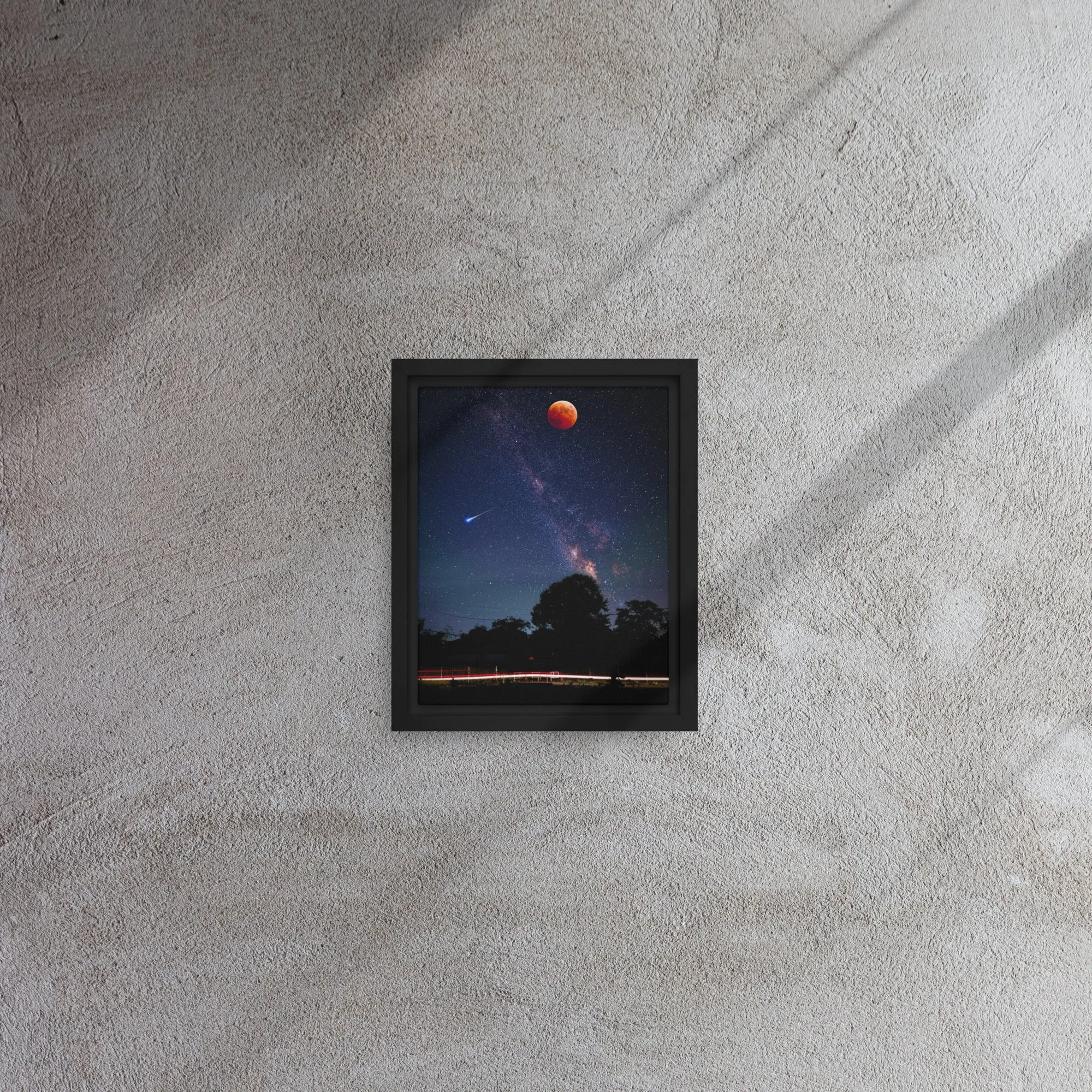Blood Moon Framed Canvas Print