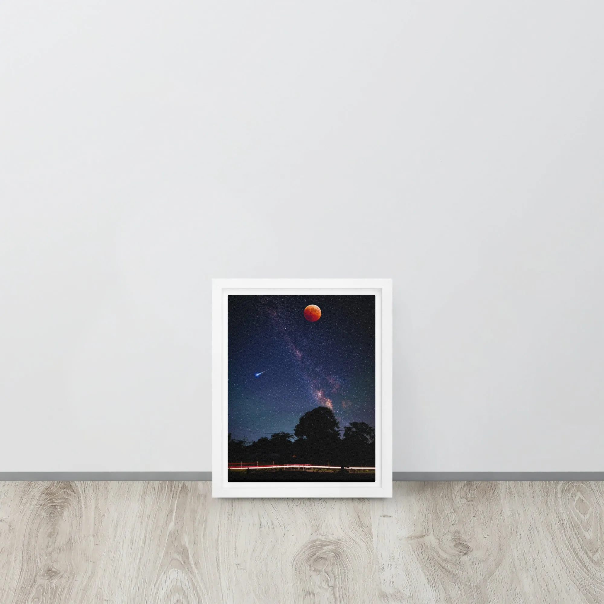 Blood Moon Framed Canvas Print