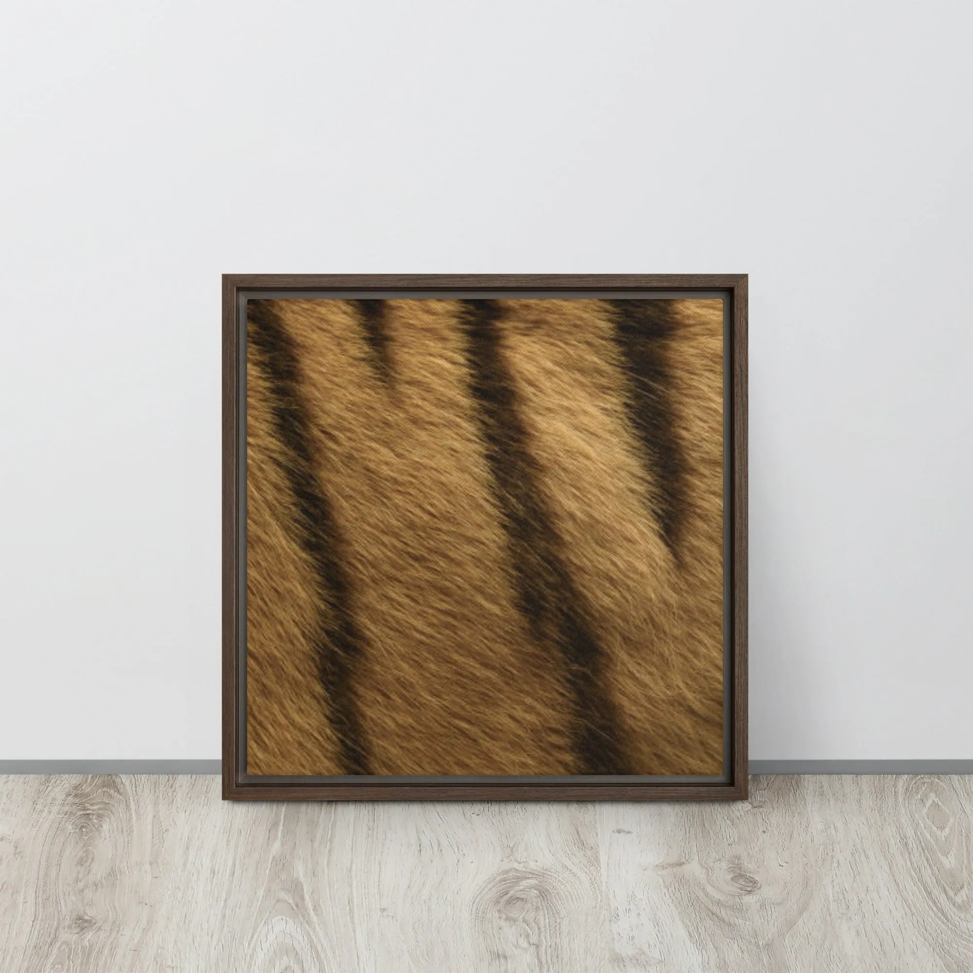 Bronze Tiger Artwork Framed Canvas Print
