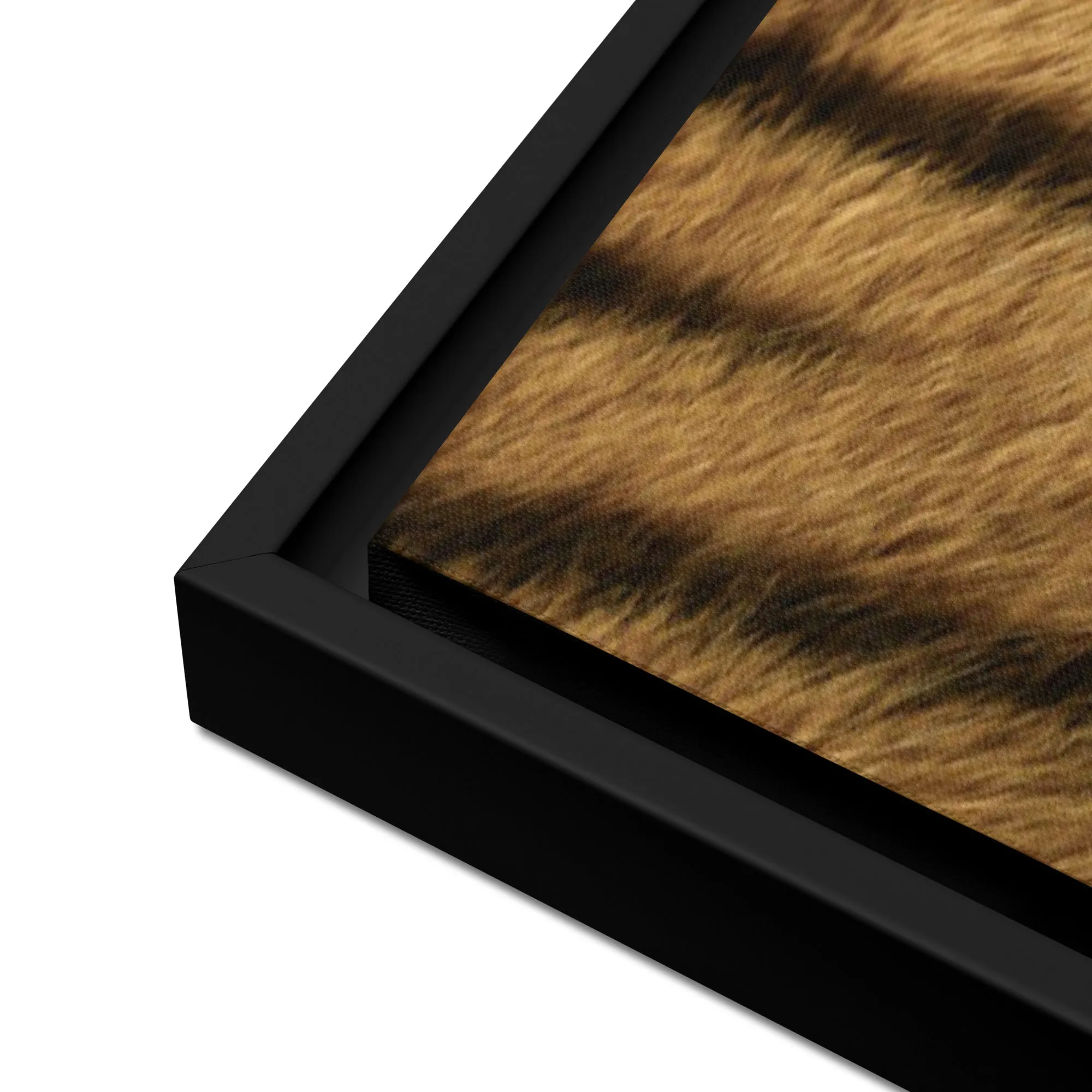 Bronze Tiger Artwork Framed Canvas Print