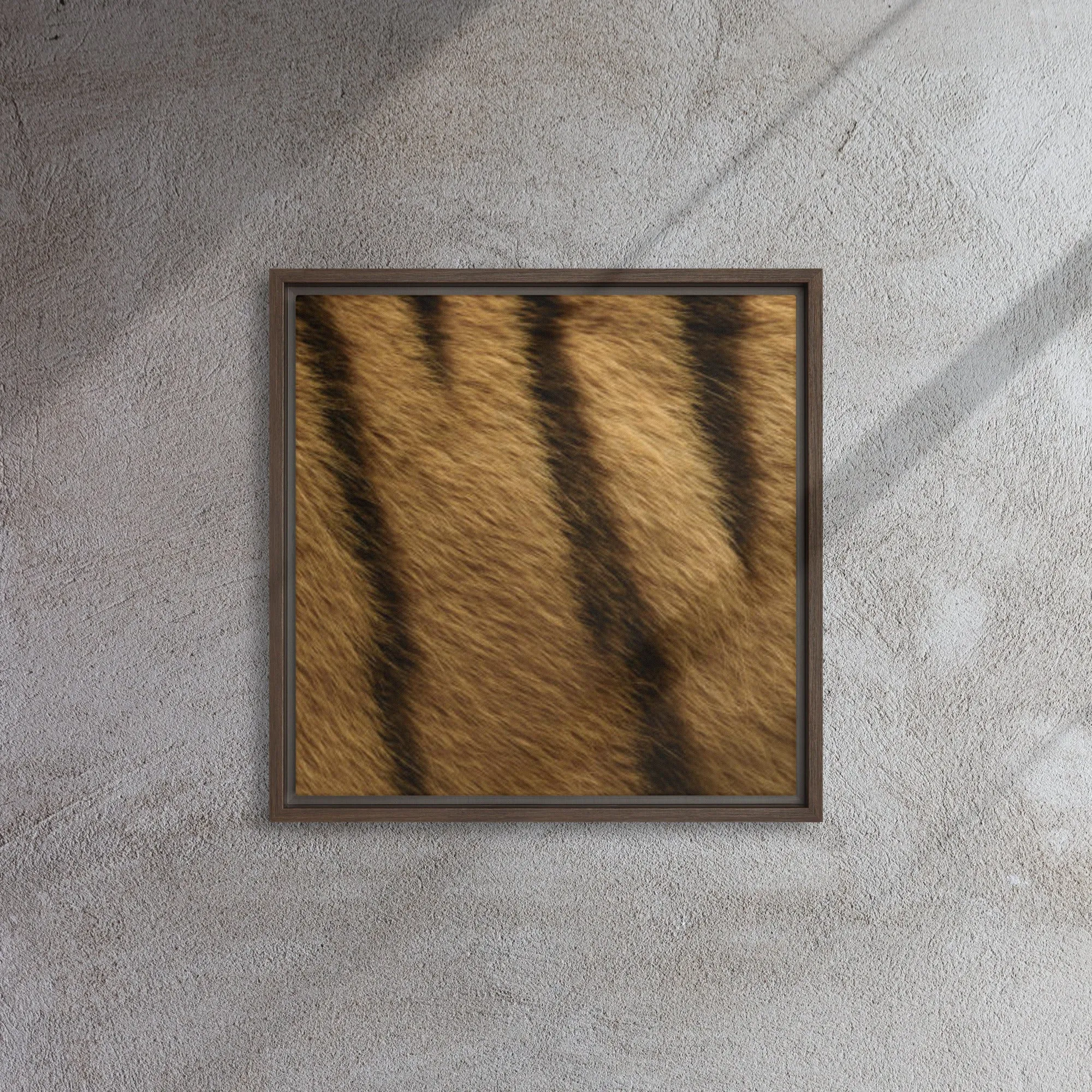 Bronze Tiger Artwork Framed Canvas Print