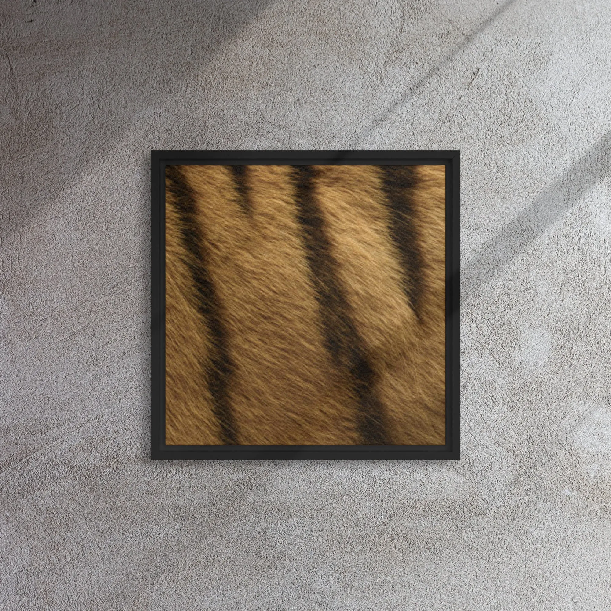 Bronze Tiger Artwork Framed Canvas Print