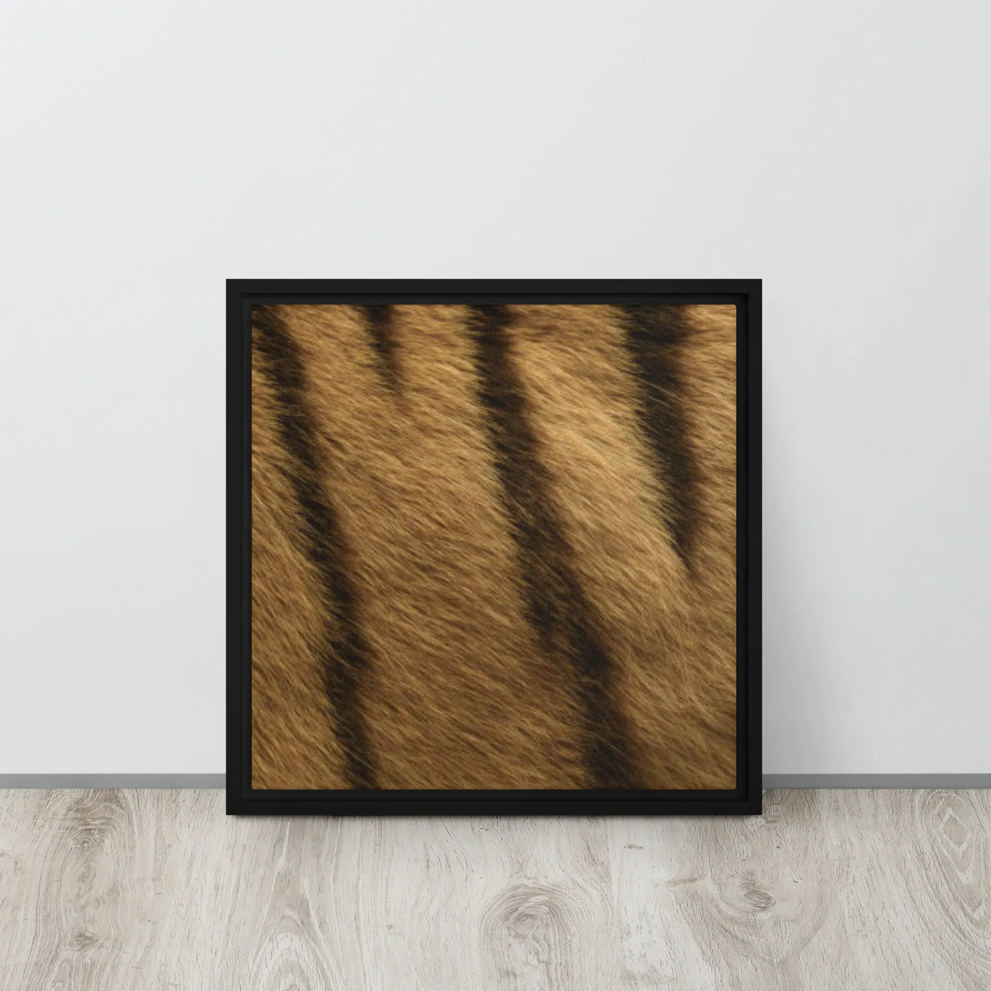Bronze Tiger Artwork Framed Canvas Print
