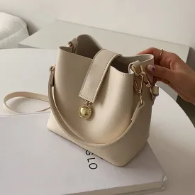 Christmas Gift Mini PU Leather Bucket Crossbody Bags For Women 2021 Fashion Branded Trendy Shoulder Handbags And Purses Solid Color