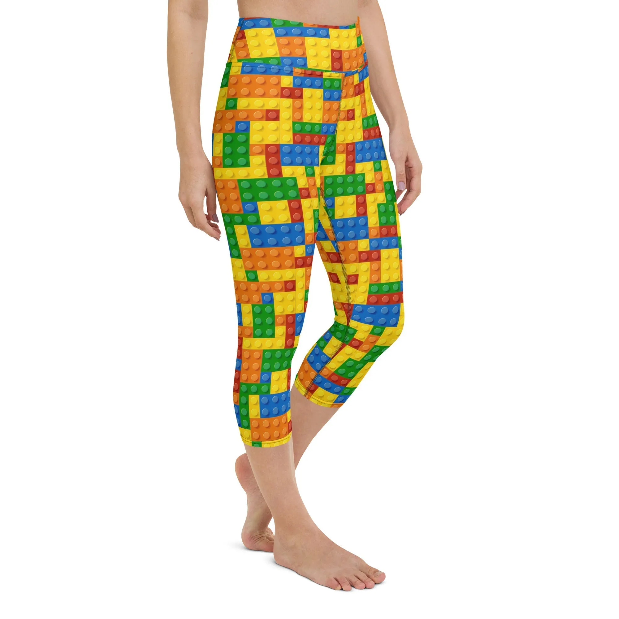 Colorful Blocks Yoga Capris