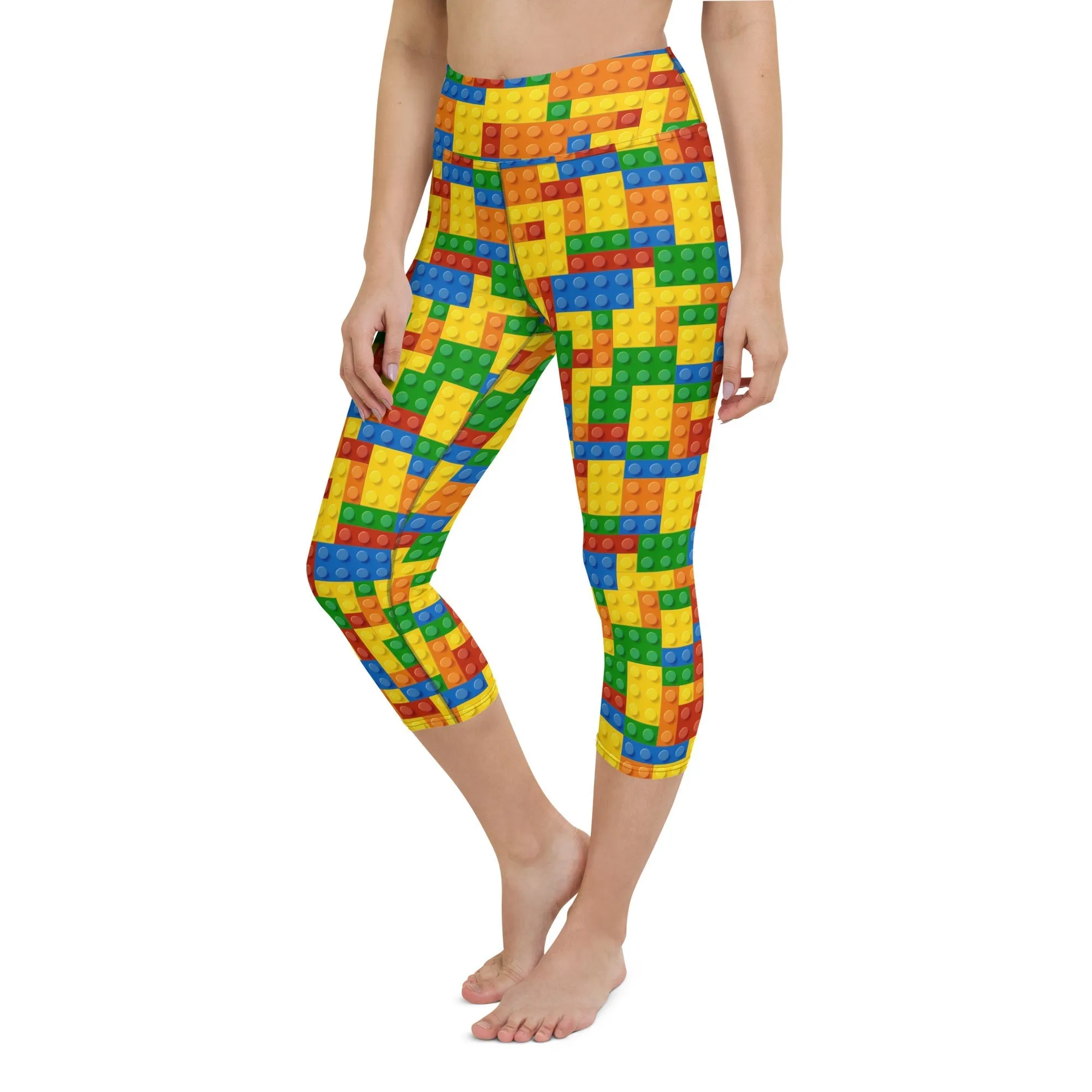 Colorful Blocks Yoga Capris