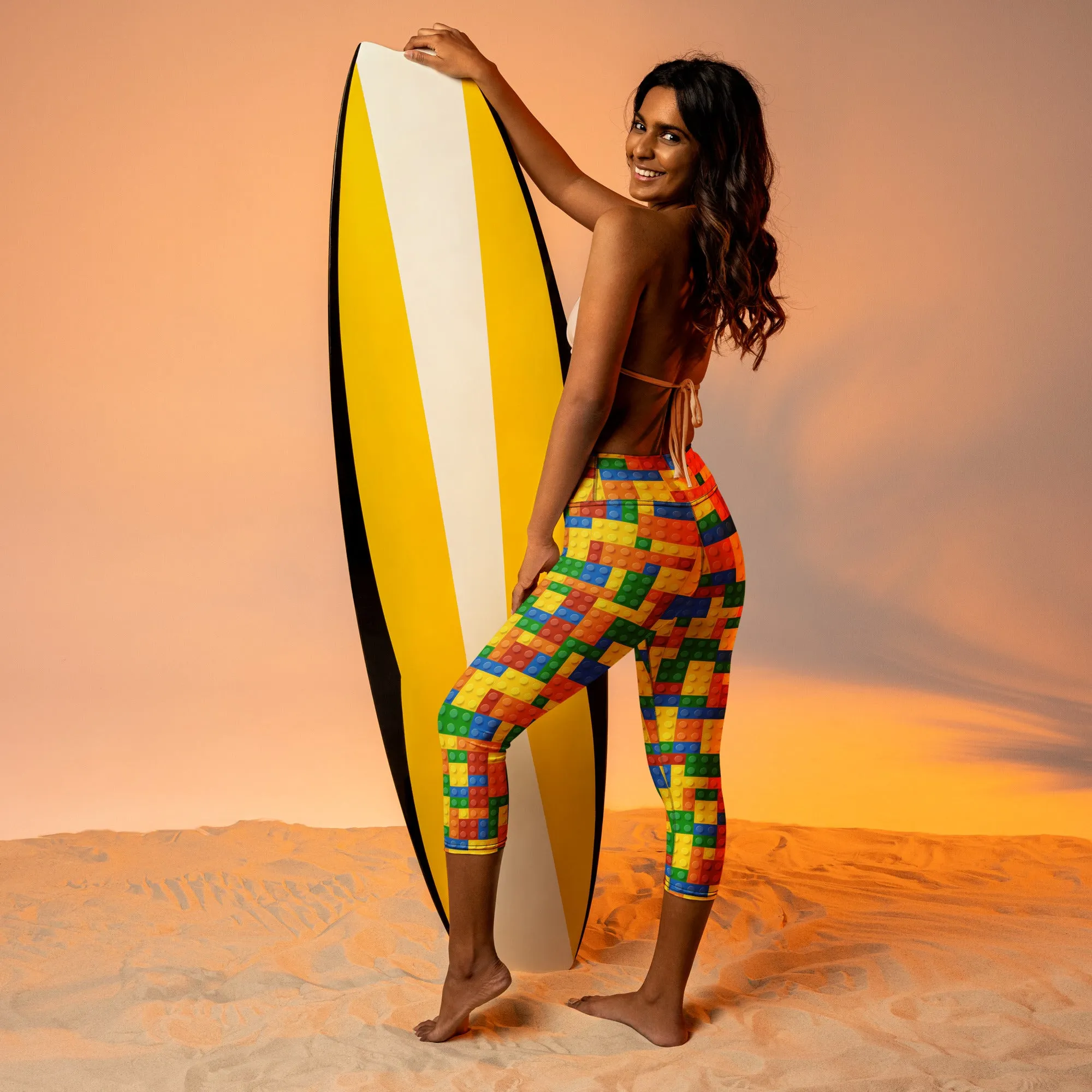 Colorful Blocks Yoga Capris