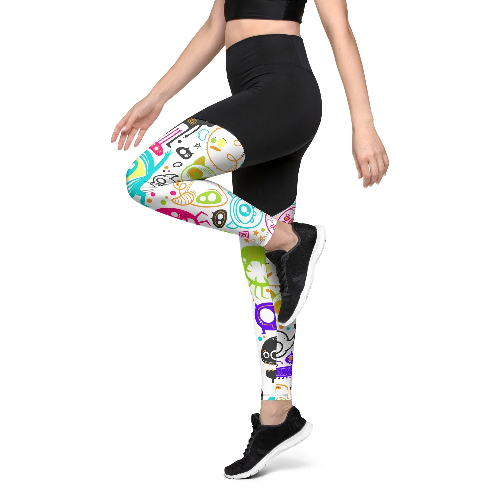Colorful Doodles Compression Leggings