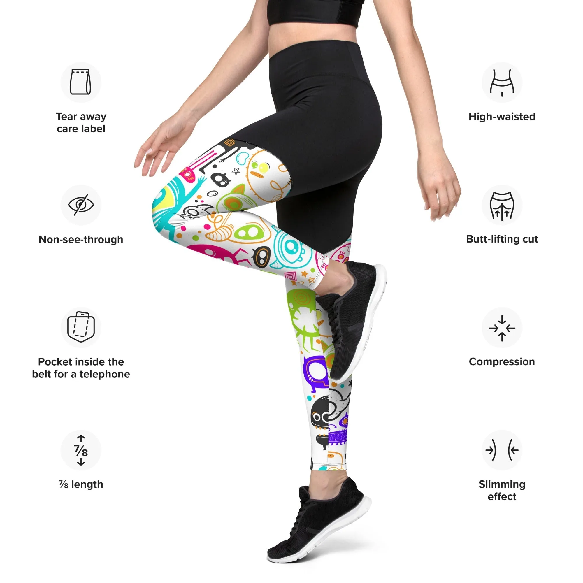 Colorful Doodles Compression Leggings
