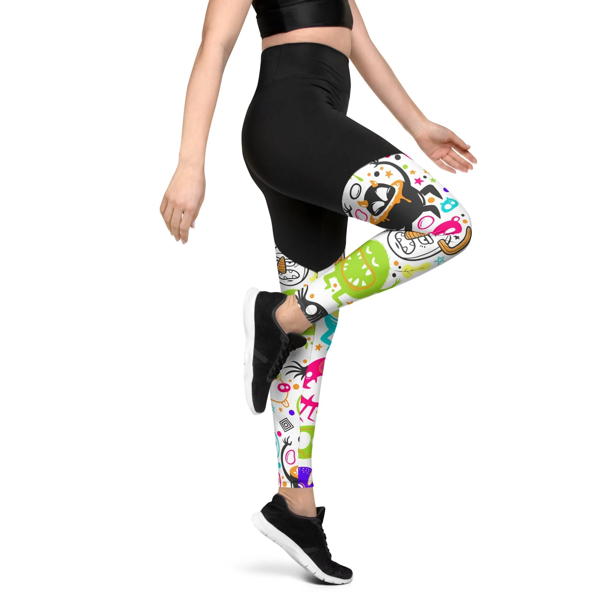 Colorful Doodles Compression Leggings