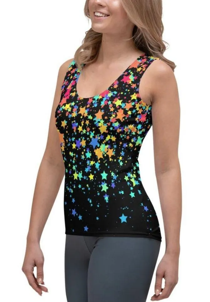 Colorful Gradient Stars Tank Top