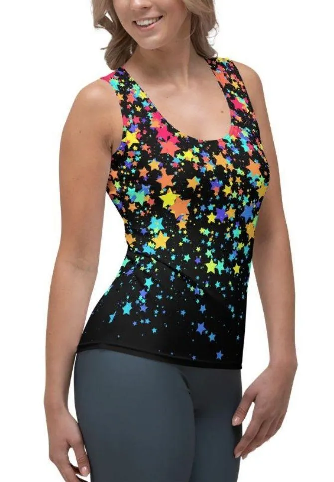 Colorful Gradient Stars Tank Top