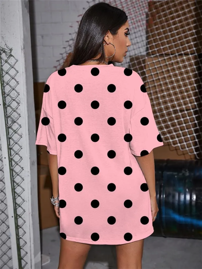 Colorful T Shirt Women Dots Summer Pink Punk Rock Harajuku Tshirt Printed