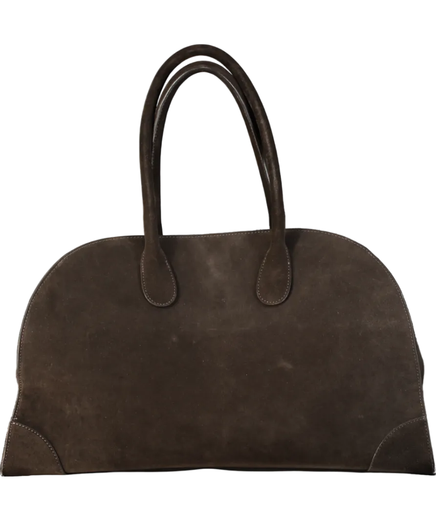 COS Dark Brown Suede Studio Bowling Bag One Size