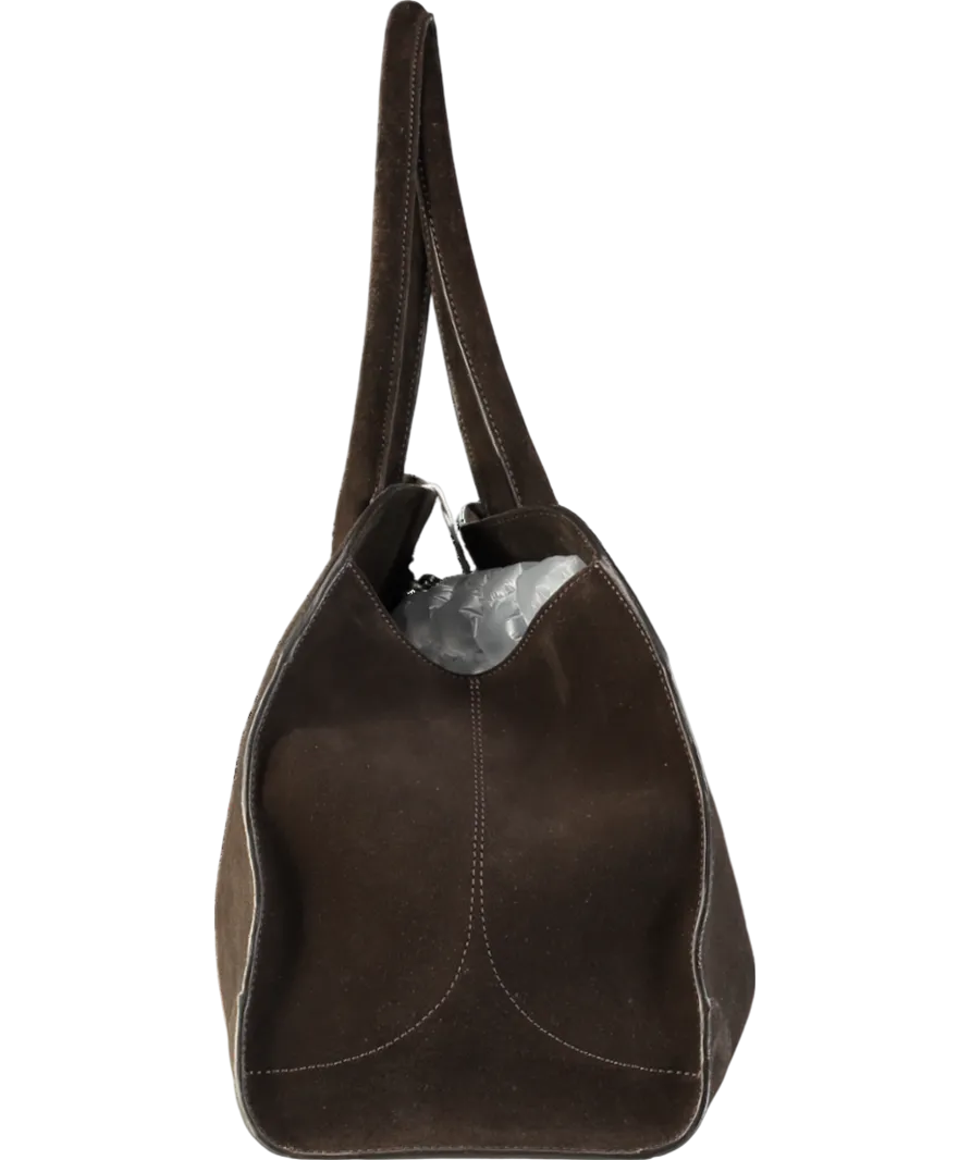 COS Dark Brown Suede Studio Bowling Bag One Size