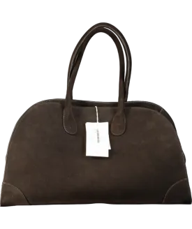 COS Dark Brown Suede Studio Bowling Bag One Size