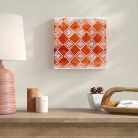 'Crimson Motif I' Acrylic Painting Print on Wrapped Canvas (SB230)
