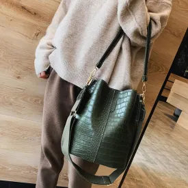 Crocodile Crossbody Bag For Women Shoulder Bag Brand Designer Women Bags Luxury PU Leather Bag Bucket Bag Handbag A091