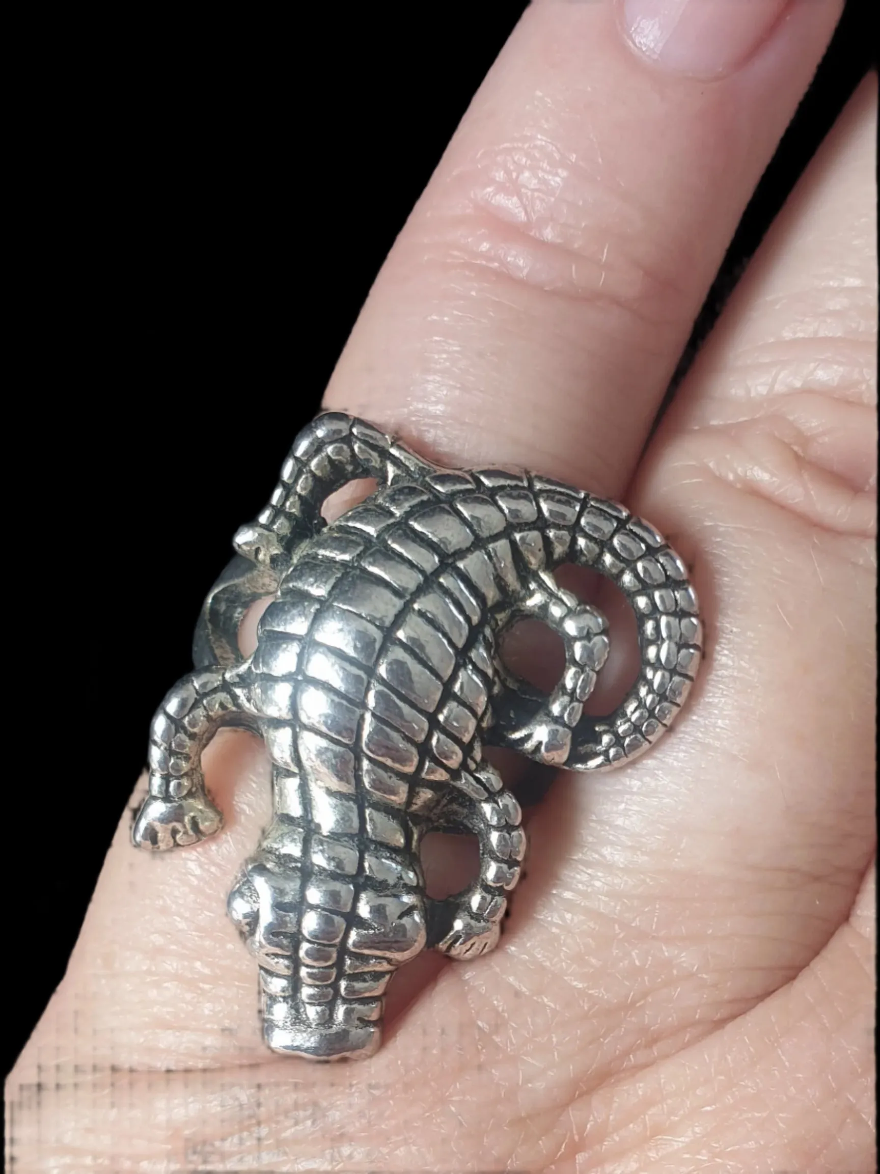 Crocodile Metal Unisex Ring