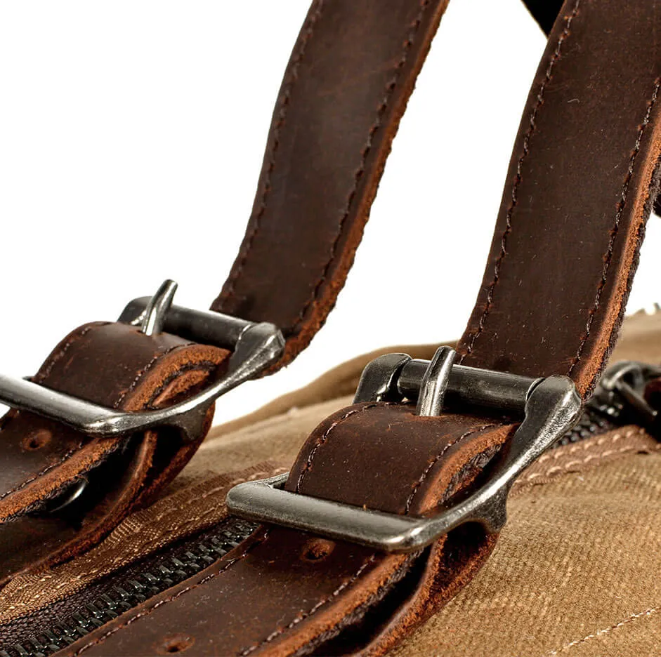 DoubleWaxTraveler™XL Reisetasche Weekender aus Gewachste Canvas & Leder im Vintage Still