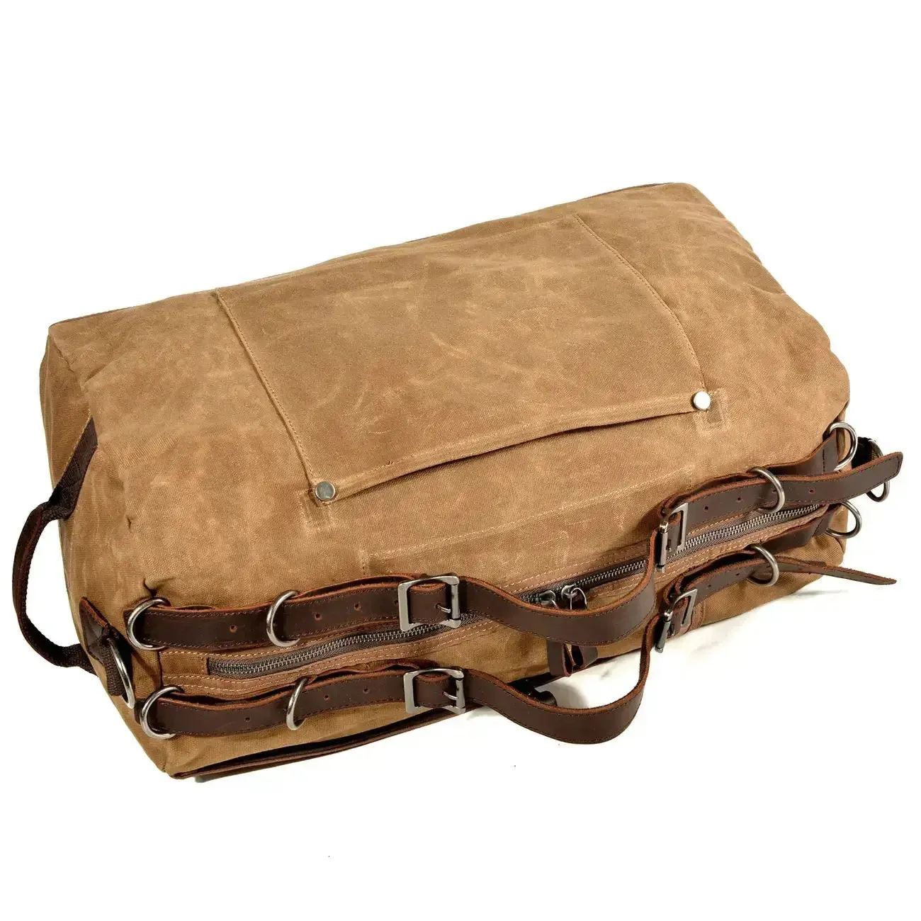DoubleWaxTraveler™XL Reisetasche Weekender aus Gewachste Canvas & Leder im Vintage Still