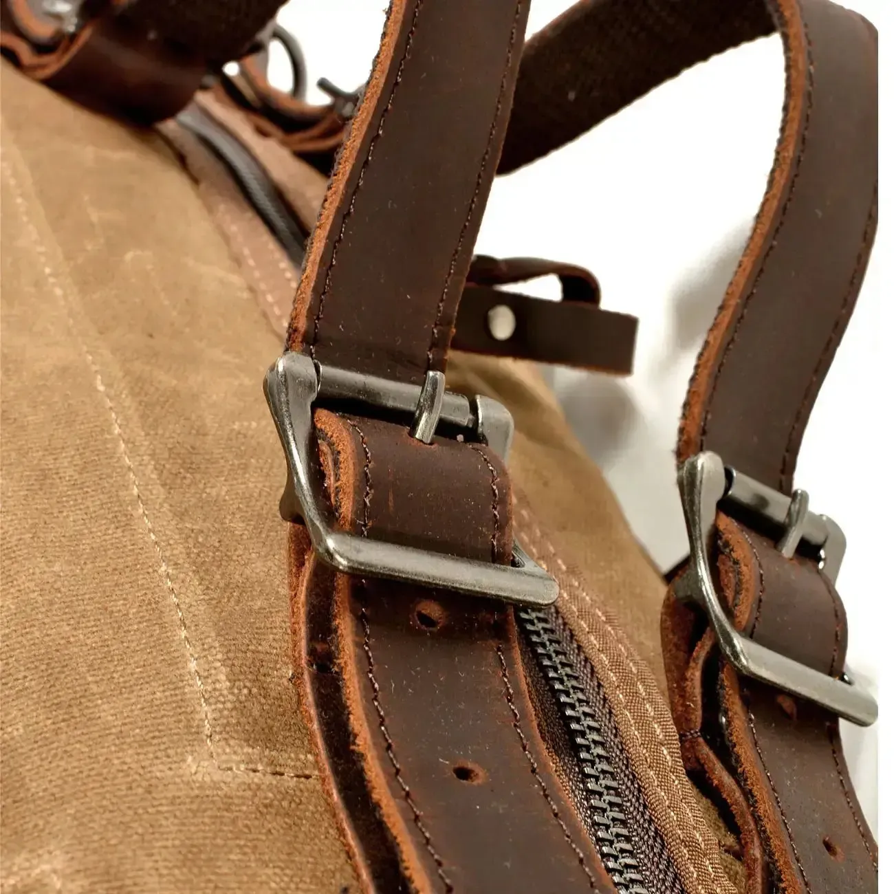 DoubleWaxTraveler™XL Reisetasche Weekender aus Gewachste Canvas & Leder im Vintage Still