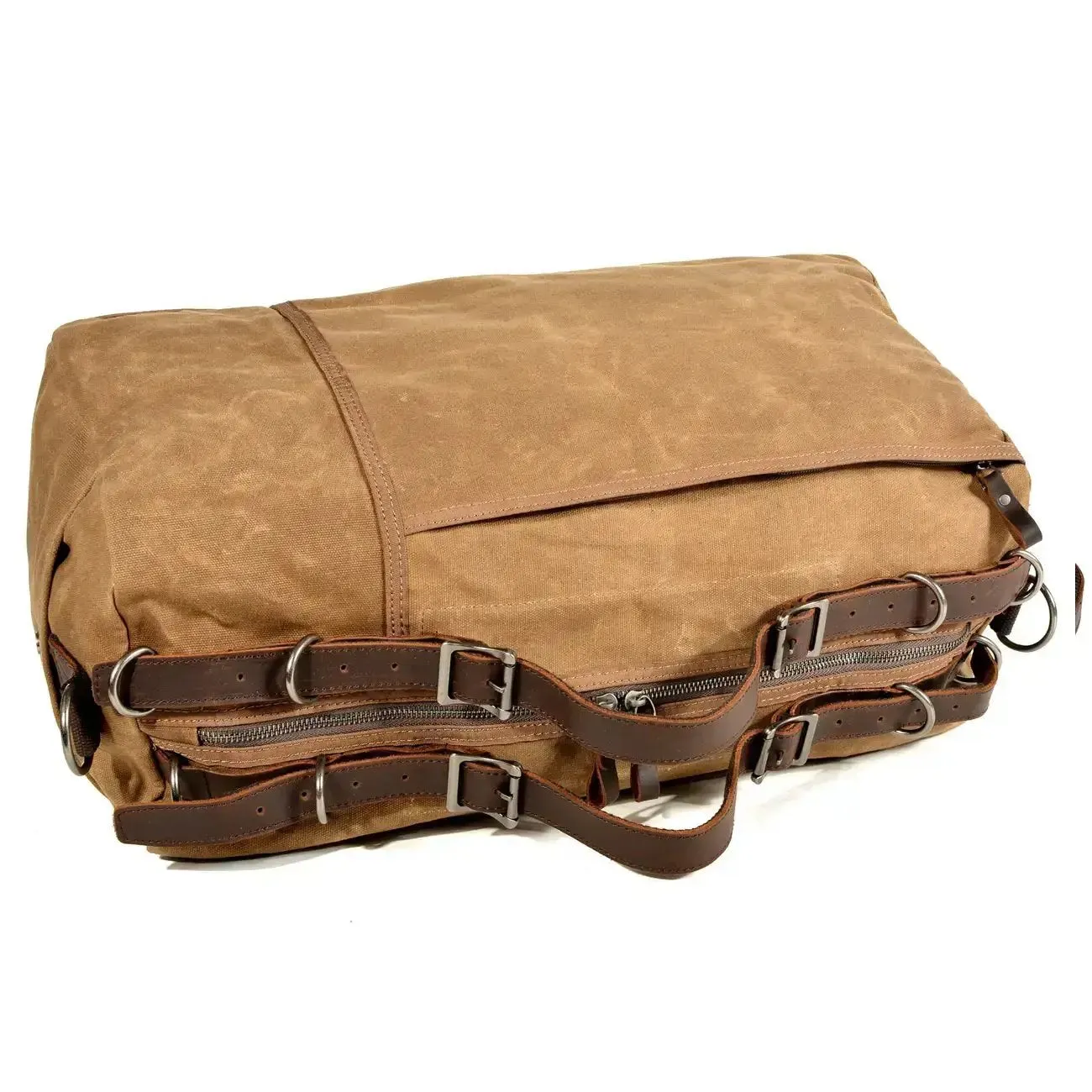 DoubleWaxTraveler™XL Reisetasche Weekender aus Gewachste Canvas & Leder im Vintage Still