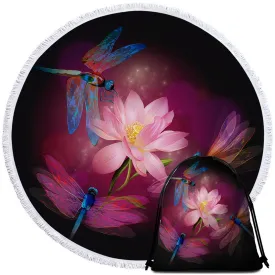 Dragonflies and Lotus Beach Towel   Backpack