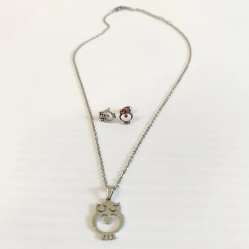 Fashion Accessories -Silver Owl Set