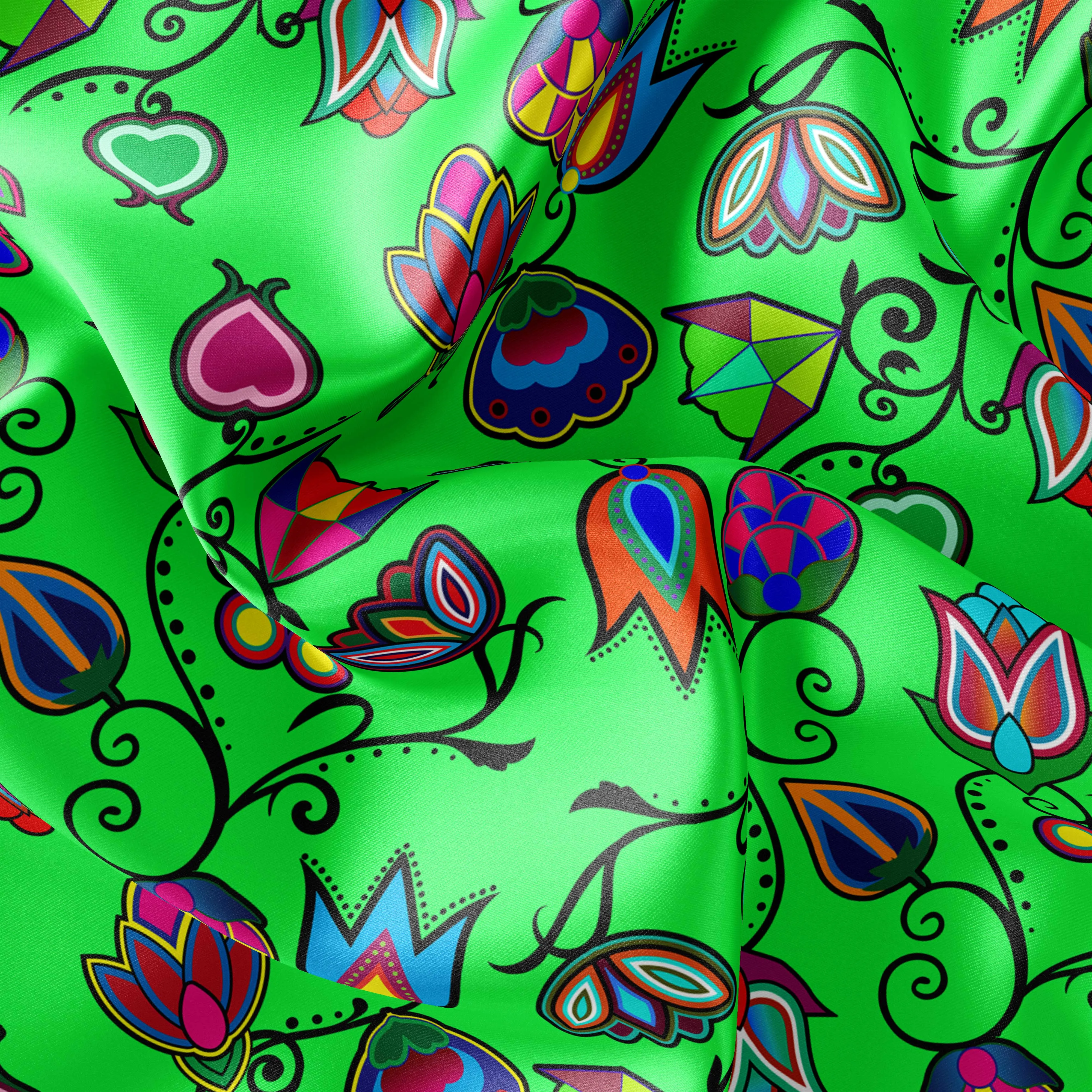 Indigenous Paisley - Green Satin