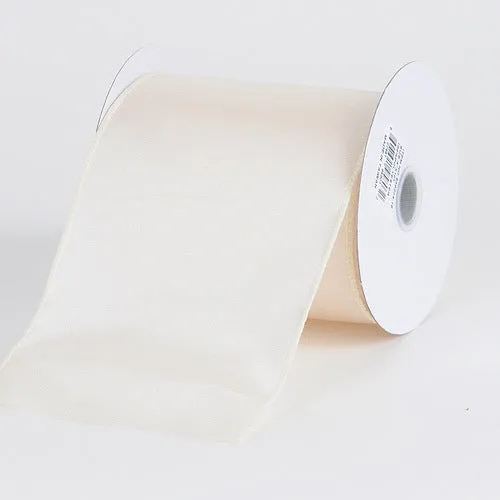 Ivory - Budget Satin Ribbon - ( W: 4 inch | L: 10 Yards )