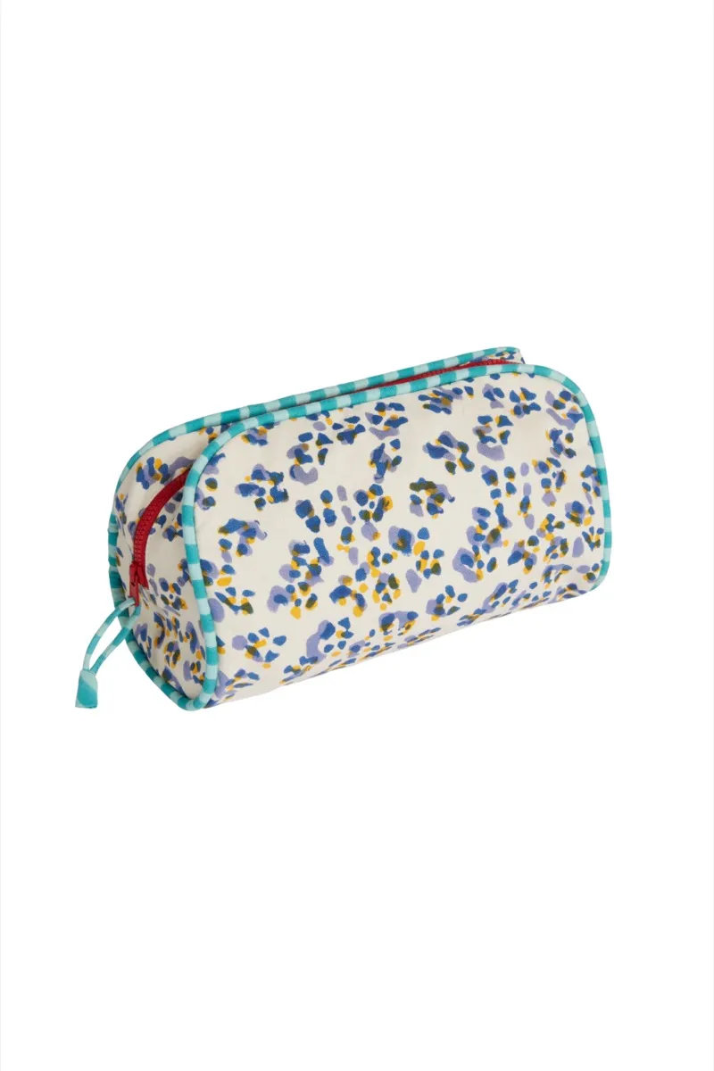 Large Goretta Pencil Bag in Royal Blue Leopard