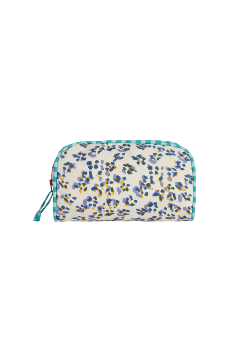 Large Goretta Pencil Bag in Royal Blue Leopard