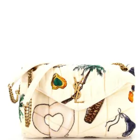 Loulou Puffer Shoulder Bag Quilted Printed Terry Cloth Small
