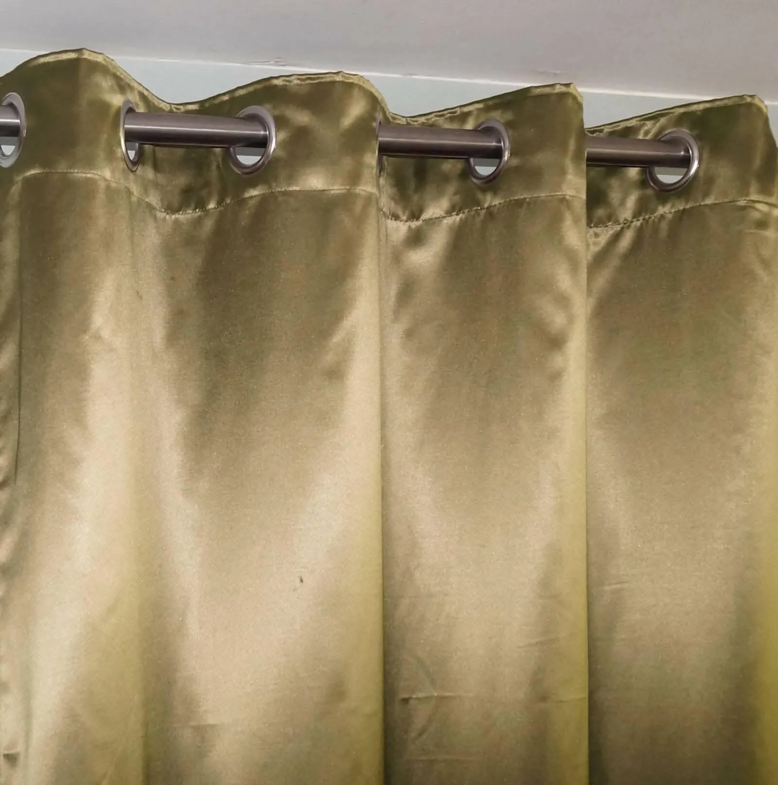Lushomes Satin Curtains, Brown Satin window curtains, curtains 5 feet, 8 Metal SS Eyelets, 4.5 FT x 5 FT, curtains for window (54 x 60 inches)