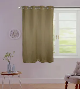 Lushomes Satin Curtains, Brown Satin window curtains, curtains 5 feet, 8 Metal SS Eyelets, 4.5 FT x 5 FT, curtains for window (54 x 60 inches)