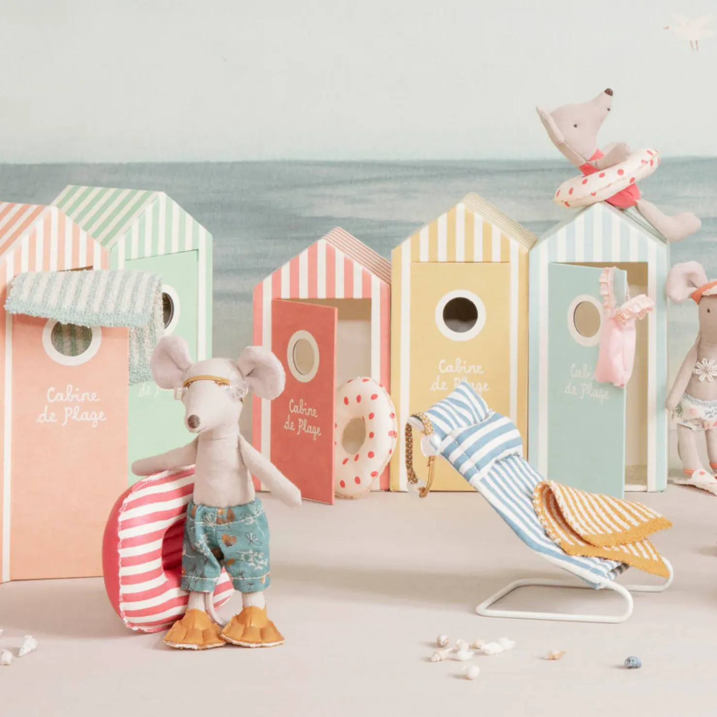 MAILEG BEACH CHAIR SET - MOUSE