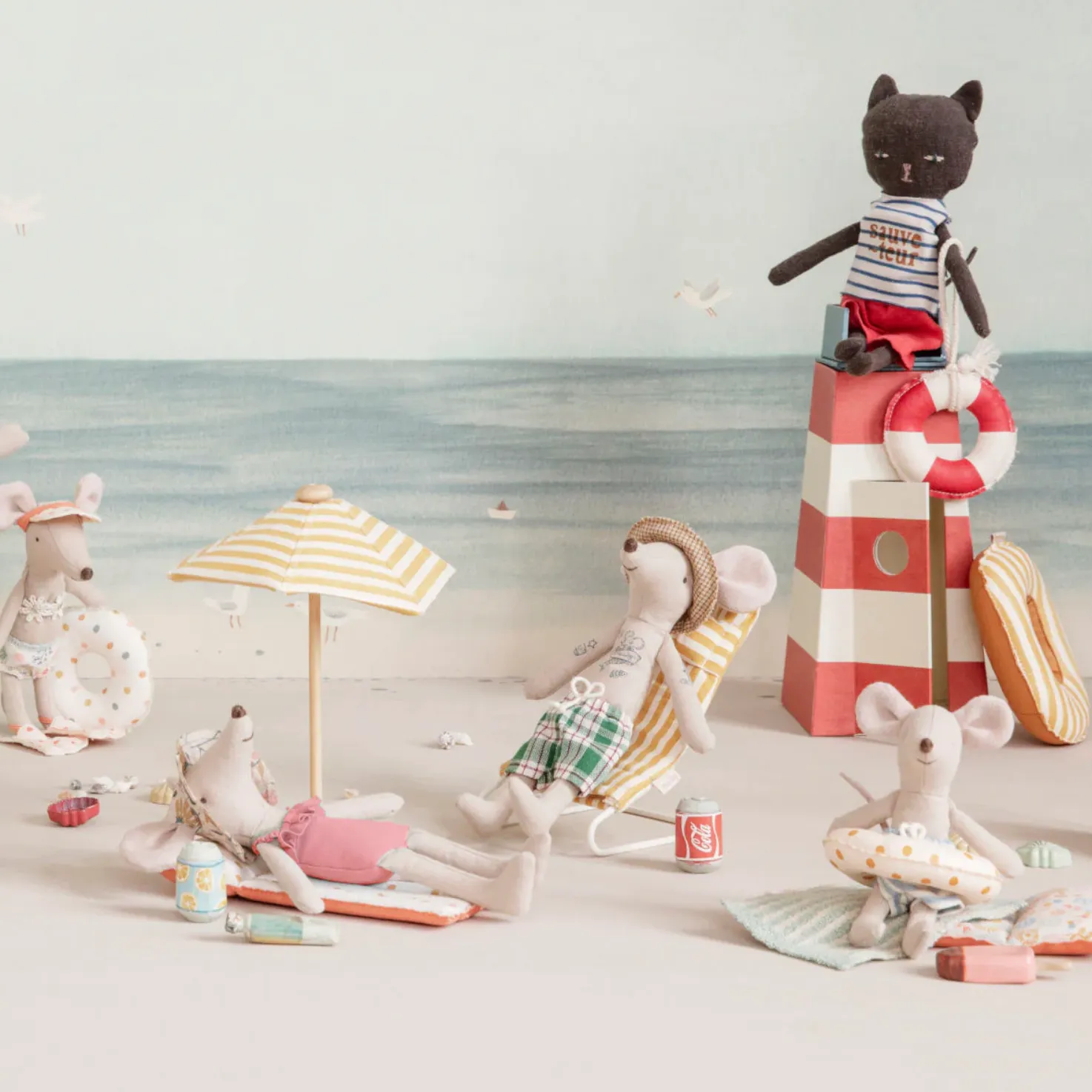 MAILEG BEACH CHAIR SET - MOUSE