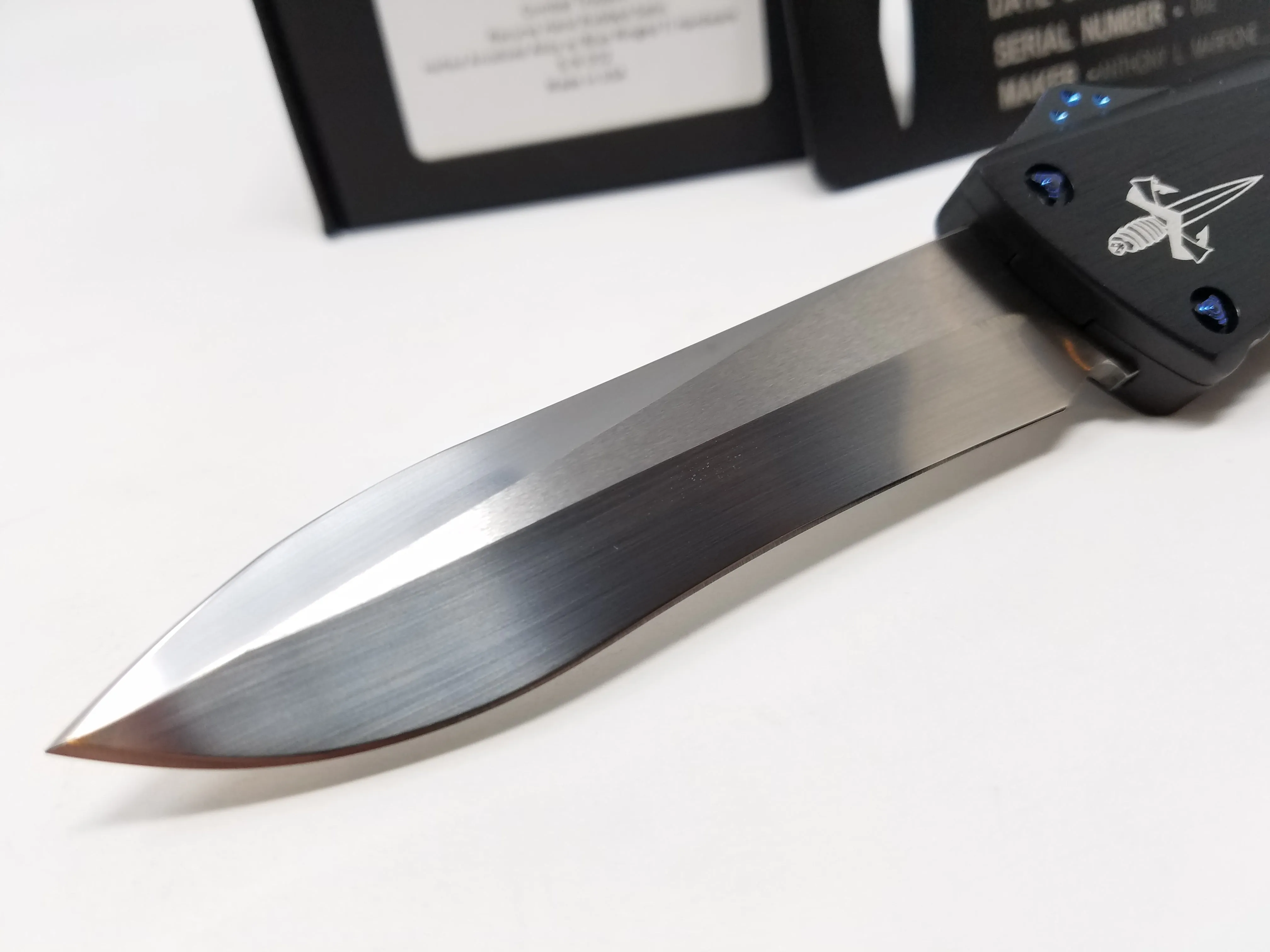 Marfione Custom Combat Troodon Recurve Satin Blue Ring S/N 002