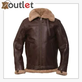 Men Brown Sheepskin Leather Jacket