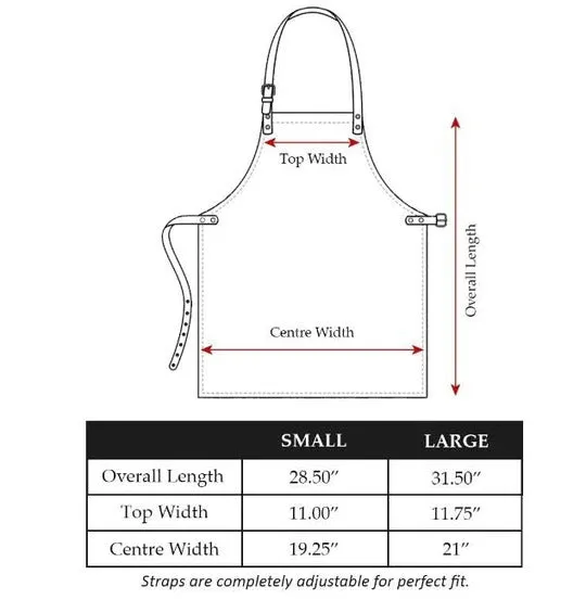 Men's Leather Woodworking Apron with Multiple Pockets