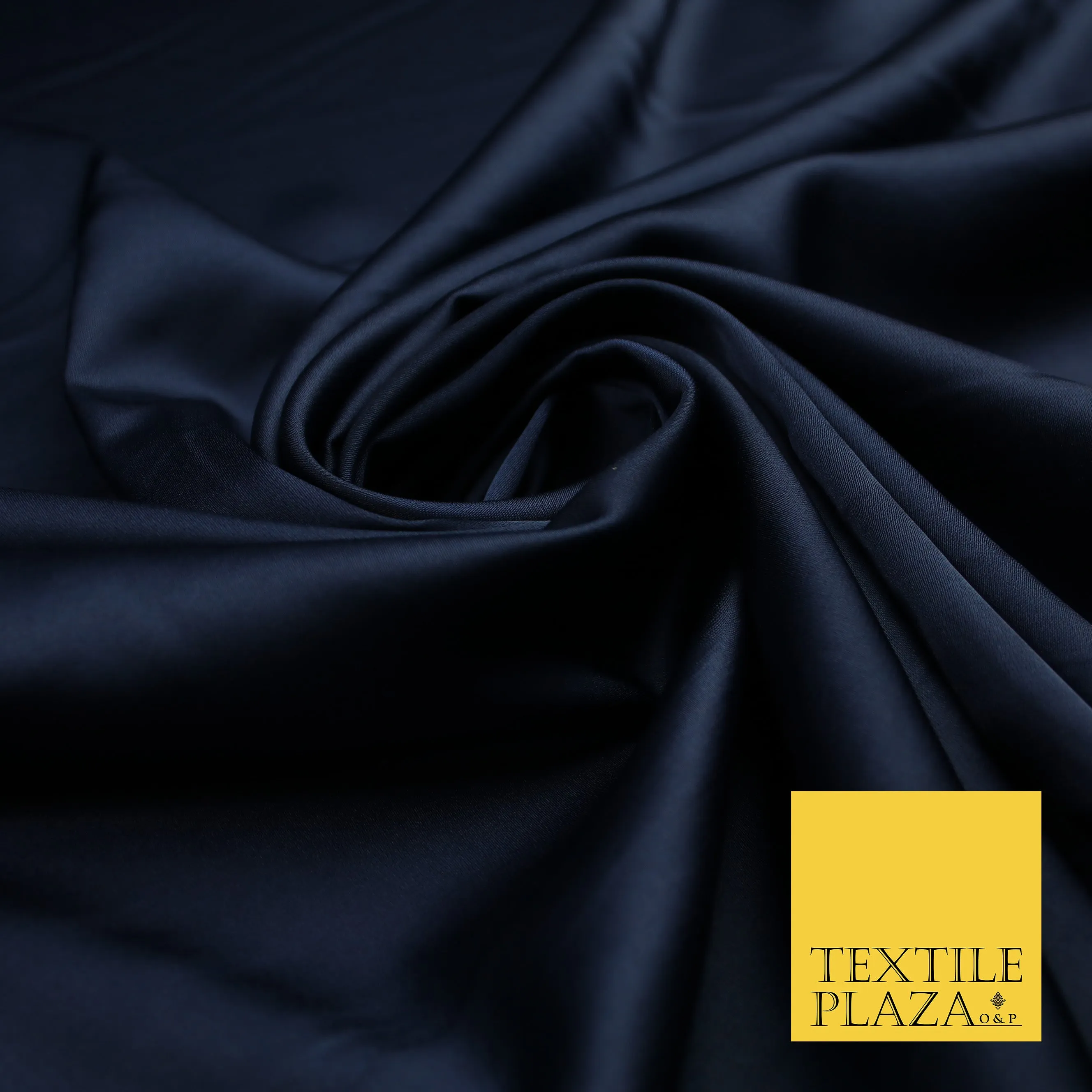 Midnight Blue Fine Silky Smooth Liquid Sateen Satin Dress Fabric Drape Lining Material 7807